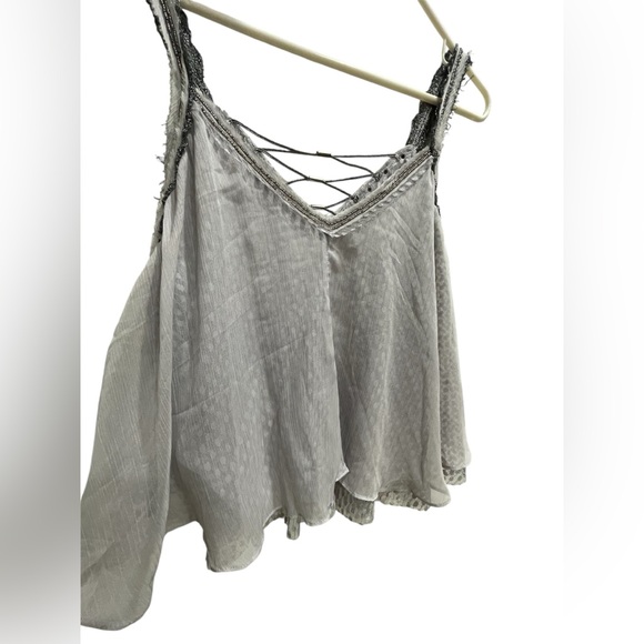 Free People Gray Camisole with Lace Accents - Picture 4 of 7